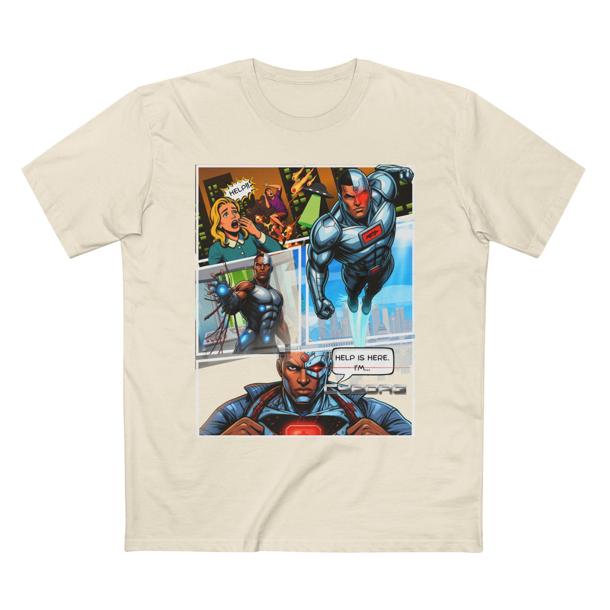 Cyborg Illustrated Hero - Graphic T-Shirt